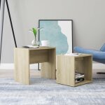 Vidaxl ensemble de table basse chêne sonoma 48x30x45cm bois ingénierie 802888 Vidaxl ensemble de table basse chêne sonoma 48x30x45cm bois ingénierie 802888