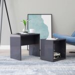 Vidaxl ensemble de table basse gris brillant bois dingénierie 802893 Vidaxl ensemble de table basse gris brillant bois dingénierie 802893