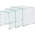 Ensemble de tables gigognes - vidaxl - 3 pices - verre tremp - transparent - design contemporain