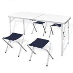 Vidaxl ensemble de table pliable de camping et 4 tabourets meuble  manger mobilier de jardin cuisine ...
