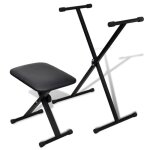 Vidaxl ensemble de tabouret et support rglable de piano 70032