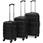 Vidaxl ensemble de valises rigides 3 pcs noir 455 / 55 / 66 cm