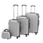 Ensemble de valises  roulettes - vidaxl - argent - 4 pices - coque rigide - cadenas tsa