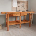 Vidaxl Établi avec tiroirs et étaux 192x62x83 cm bois massif dacacia 153325 Vidaxl Établi avec tiroirs et étaux 192x62x83 cm bois massif dacacia 153325