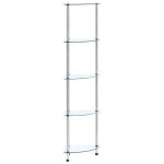 Vidaxl tagre 5 niveaux transparent 30x30x130 cm verre tremp 249516