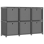 Vidaxl Étagère daffichage 6 cubes et boîtes gris 103x30x725 cm tissu Vidaxl Étagère daffichage 6 cubes et boîtes gris 103x30x725 cm tissu