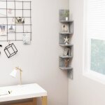 Vidaxl tagre dangle murale gris bton 20x20x1275 cm agglomr