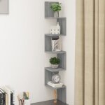 Vidaxl tagre angle murale sonoma gris 20x20x1275 cm bois ingnierie 815211