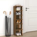 Vidaxl tagre  chaussures chne fum 275x27x102cm bois dingnierie 815972