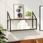 Vidaxl �tag�re murale 2 niveaux ch�ne sonoma 80x21x51 cm 835465