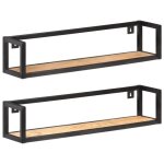 Vidaxl Étagères murales 2 pcs 80 cm bois de manguier brut Vidaxl Étagères murales 2 pcs 80 cm bois de manguier brut