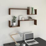 Vidaxl tagres murales 2 pcs chne marron 100x15x20 cm bois 815935