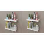 Vidaxl tagres murales 4 pcs blanc 40 cm
