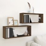 Vidaxl tagres murales cube 2 pcs chne marron 60x15x23 cm bois 815930