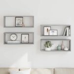 Vidaxl �tag�res murales cube 4 pcs sonoma gris 60x15x23 cm bois 815928
