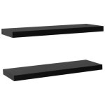 Vidaxl tagres murales flottantes 2 pcs noir 100x20x38 cm