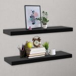Vidaxl tagres murales flottantes 2 pcs noir 120x20x38 cm 288204