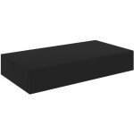 Vidaxl tagre murale flottante avec tiroir noir 48x25x8 cm