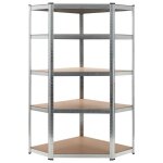 Vidaxl tagre de rangement argent 90x90x180 cm acier et mdf