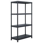Vidaxl tagre de rangement noir 100 kg 60x30x138 cm plastique