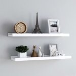 Vidaxl tagres  rebord pour cadre photo 2 pcs blanc 80x9x3 cm mdf