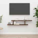 Vidaxl tagre tv murale chne marron 125x18x23 cm bois dingnierie 815878