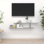 Vidaxl tagre tv murale sonoma gris 125x18x23 cm bois dingnierie 815877