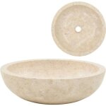 Vidaxl vier marbre crme pierre naturelle lave - mains lavabo salle de bain 142775