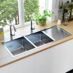 Vidaxl evier de cuisine fait  la main evier rectangulaire evier encastr vier  vasque intrieur rsistant ...
