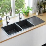 Vidaxl evier de cuisine fait  la main evier rectangulaire evier encastr vier  vasque intrieur maison ...