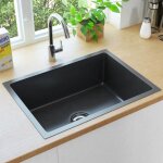 Vidaxl evier de cuisine fait � la main evier encastr� evier rectangulaire �vier � vasque maison int�rieur ...