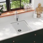 Vidaxl evier de cuisine avec trou de trop - plein evier encastr extra - profond evier carr dcoration ...