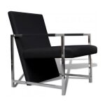 Lot de 2 fauteuils cubiques noir pieds chromes de trs bonne qualit 270179