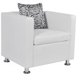 Vidaxl fauteuil blanc similicuir