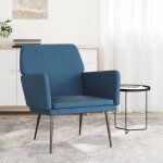 Vidaxl fauteuil bleu 62x79x79 cm velours fauteuil relax fauteuil de salon chaise de chambre � coucher ...