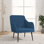Vidaxl fauteuil bleu 63x76x80 cm tissu fauteuil relax fauteuil de salon chaise de chambre � coucher chaise ...