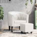 Vidaxl fauteuil cabriolet avec repose - pied chaise avec accoudoirs canap� avec dossier si�ge rembourr� ...