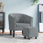 Vidaxl fauteuil cabriolet avec repose - pied chaise avec accoudoirs canap� avec dossier si�ge rembourr� ...