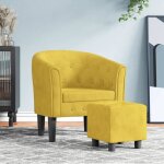 Vidaxl fauteuil cabriolet avec repose - pied chaise avec accoudoirs canap� avec dossier si�ge rembourr� ...
