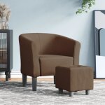 Vidaxl fauteuil cabriolet avec repose - pied chaise avec accoudoirs canap� avec dossier si�ge rembourr� ...