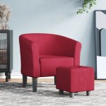 Vidaxl fauteuil cabriolet avec repose - pied chaise avec accoudoirs canap� avec dossier si�ge rembourr� ...