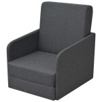 Fauteuil convertible - vidaxl - gris fonc - tissu - 1 place - design contemporain