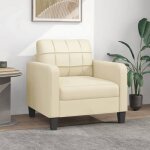 Vidaxl fauteuil cr�me 60 cm similicuir fauteuil fauteuil de baignoire fauteuil club canap� canap� confortable ...