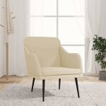 Vidaxl fauteuil cr�me 63x76x80 cm tissu fauteuil relax fauteuil de salon chaise de chambre � coucher ...