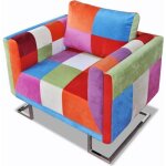 Vidaxl fauteuil cube avec design de patchwork chrome tissu