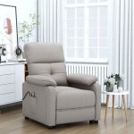 Vidaxl fauteuil lectrique de massage taupe tissu 3073820