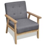 Vidaxl fauteuil tissu gris clair chaise salon sjour meuble salle  manger 242225