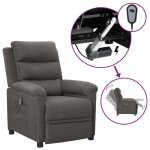 Vidaxl fauteuil inclinable �lectrique gris fonc� tissu 3098964