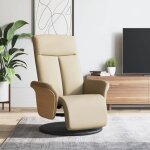 Vidaxl fauteuil inclinable avec repose - pied cr�me tissu 356527