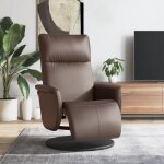 Vidaxl fauteuil inclinable avec repose - pieds marron similicuir 356546